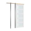 VEVOR Sliding Pocket Door, 36" x 80", 5-Lite Frosted Glass Single Sliding Door with Hardware Kit