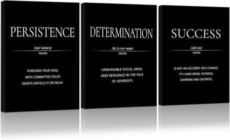 Motivational Wall Decor, Inspirational Office Decor for Men, 12' x 16' Framed Canvas Painting for Bedroom, Wall Picture for Living Room