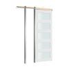 VEVOR Sliding Pocket Door, 30" x 80", 5-Lite Frosted Glass Single Sliding Door with Hardware Kit