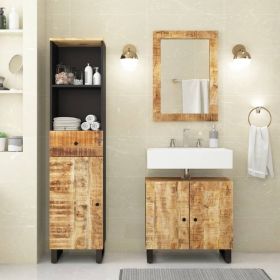 Bathroom Furniture Set Natural Mango Wood Solid Mango Wood Medium