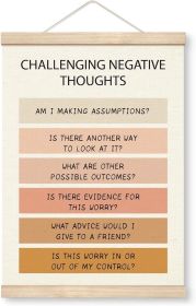 Therapy Decorations, Canvas Poster Wood Hanger, Anxiety Relief Prints, Mental Health Wall Decor, Therapist Psychologist Therapy Decor