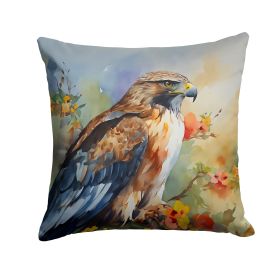 Hawk Throw Pillow Machine Washable, Indoor Outdoor Decorative Pillow for Couch, Bed or Patio, 14Hx14W