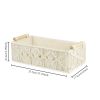 Xemussa 1pc Storage Baskets Boho Decor Box Handmade Woven Decorative Countertop Toilet Tank Shelf Cabinet Organizer for Bedroom Livingroom Home, Ivory
