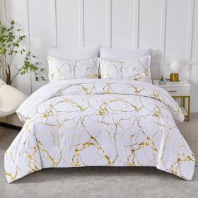 Marble White Duvet Cover Set (Option: Twin)