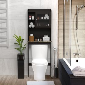 Modern Over The Toilet Space Saver Organization Wood Storage Cabinet for Home, Bathroom (Color: Espresso, Material: MDF)