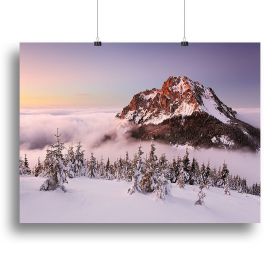 Rozsutec Peak Canvas Print or Poster (Type: Standard Framed Canvas Print, size: 40" x 26" / 100cm x 65cm (approx))